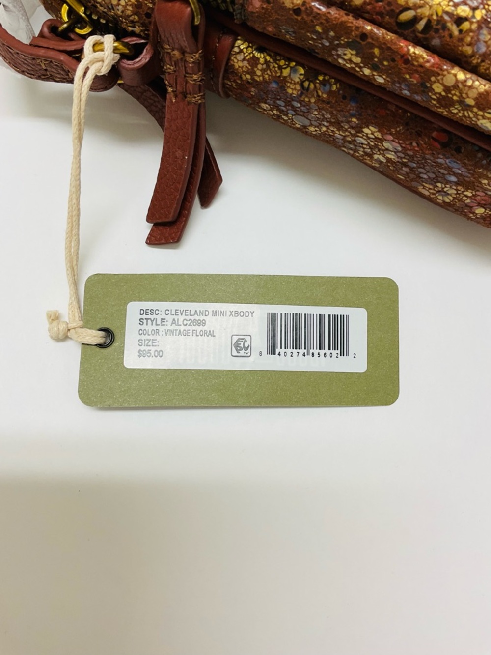 AMERICAN LEATHER CO Cleveland Mini Floral Crossbody Bag NWT - Picture 4 of 13